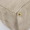 PRADA Hand Bag Patent Beige Gold Tone Auth 207746A-16
