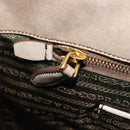 PRADA Hand Bag Patent Beige Gold Tone Auth 207746A-24