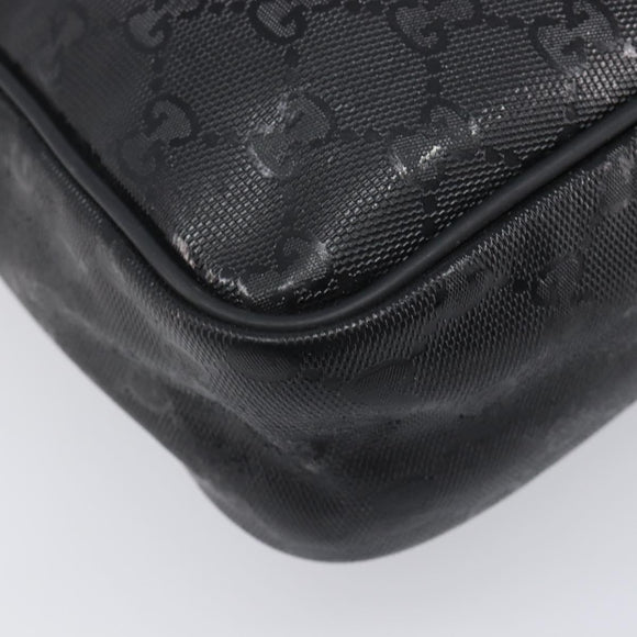 GUCCI GG Implementation Shoulder Bag PVC Black Silver 201448 Auth 207747