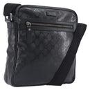 GUCCI GG Implementation Shoulder Bag PVC Black Silver 201448 Auth 207747-1