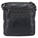 GUCCI GG Implementation Shoulder Bag PVC Black Silver 201448 Auth 207747-2
