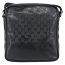 GUCCI GG Implementation Shoulder Bag PVC Black Silver 201448 Auth 207747-2