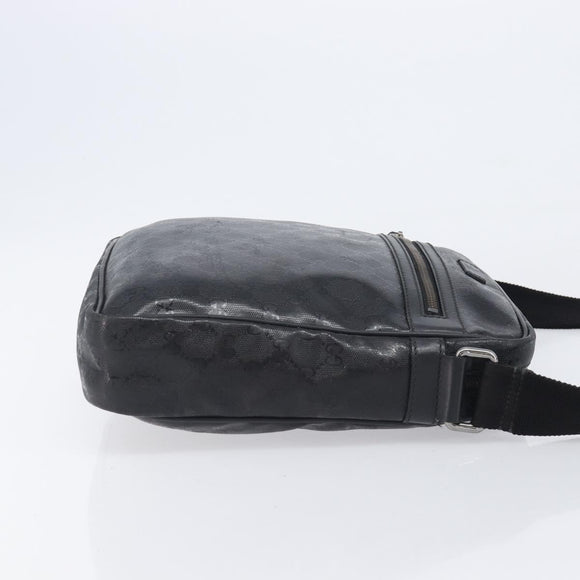 GUCCI GG Implementation Shoulder Bag PVC Black Silver 201448 Auth 207747