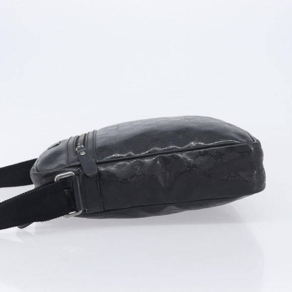 GUCCI GG Implementation Shoulder Bag PVC Black Silver 201448 Auth 207747