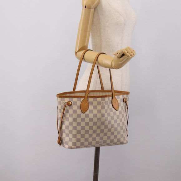 LOUIS VUITTON Damier Azur Neverfull PM Tote Bag N41362 LV Auth 207748A