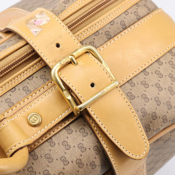GUCCI Micro GG Trunk PVC Beige Gold Tone 010 3904908 60 Auth 207749A