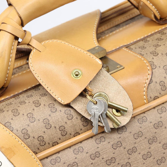GUCCI Micro GG Trunk PVC Beige Gold Tone 010 3904908 60 Auth 207749A
