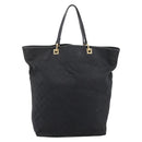 GUCCI GG Canvas Hand Bag Black Gold Tone 002 1097 Auth 207751-2