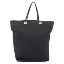 GUCCI GG Canvas Hand Bag Black Gold Tone 002 1097 Auth 207751-3