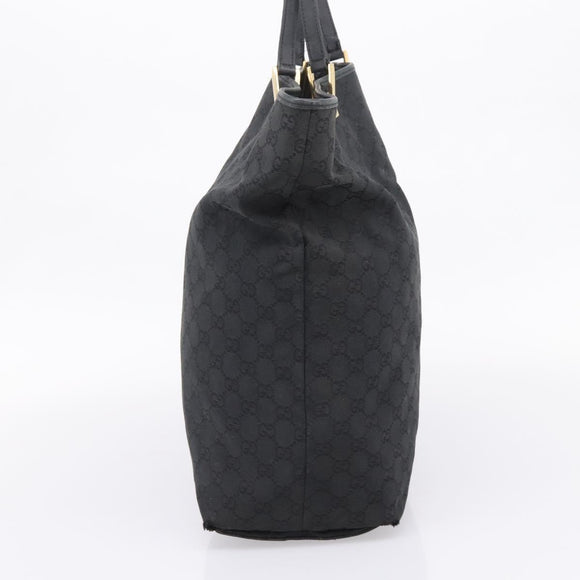 GUCCI GG Canvas Hand Bag Black Gold Tone 002 1097 Auth 207751