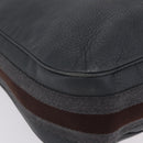 GUCCI Sherry Line Shoulder Bag Leather Gray Silver 247597 Auth 207752A-10