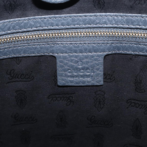 GUCCI Sherry Line Shoulder Bag Leather Gray Silver 247597 Auth 207752A