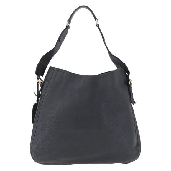 GUCCI Sherry Line Shoulder Bag Leather Gray Silver 247597 Auth 207752A