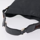GUCCI Sherry Line Shoulder Bag Leather Gray Silver 247597 Auth 207752A-7