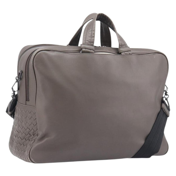 Bottega Veneta INTRECCIATO Business Bag Leather 2way Gray Auth 207753A
