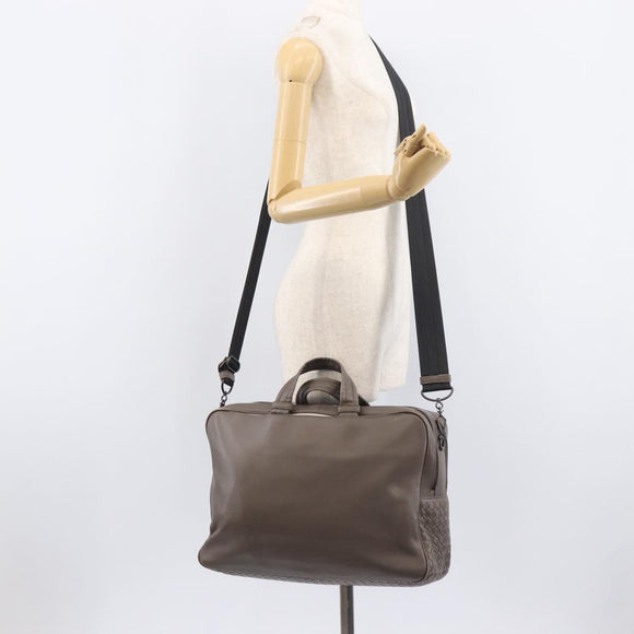 Bottega Veneta INTRECCIATO Business Bag Leather 2way Gray Auth 207753A