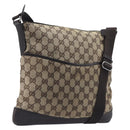 GUCCI GG Canvas Shoulder Bag Beige Silver 145857 Auth 207754-1