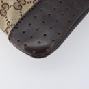 GUCCI GG Canvas Shoulder Bag Beige Silver 145857 Auth 207754-11