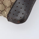 GUCCI GG Canvas Shoulder Bag Beige Silver 145857 Auth 207754-18