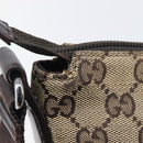 GUCCI GG Canvas Shoulder Bag Beige Silver 145857 Auth 207754-22