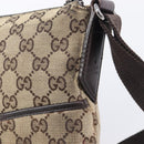 GUCCI GG Canvas Shoulder Bag Beige Silver 145857 Auth 207754-19