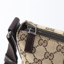 GUCCI GG Canvas Shoulder Bag Beige Silver 145857 Auth 207754-20