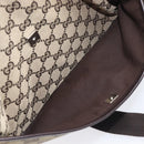 GUCCI GG Canvas Shoulder Bag Beige Silver 145857 Auth 207754-28