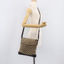 GUCCI GG Canvas Shoulder Bag Beige Silver 145857 Auth 207754-29