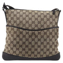 GUCCI GG Canvas Shoulder Bag Beige Silver 145857 Auth 207754-13