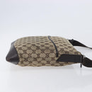 GUCCI GG Canvas Shoulder Bag Beige Silver 145857 Auth 207754-3