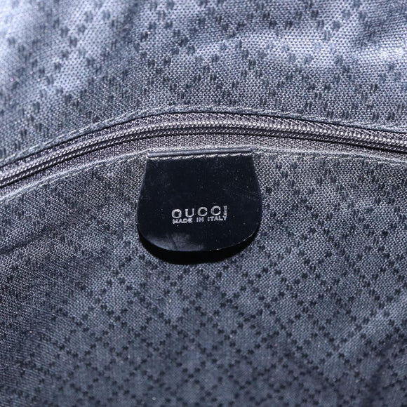 GUCCI Bamboo Hand Bag Canvas Black Silver 002 2058 0412 5 Auth 207757