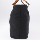 GUCCI Bamboo Hand Bag Canvas Black Silver 002 2058 0412 5 Auth 207757-6