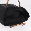GUCCI Bamboo Hand Bag Canvas Black Silver 002 2058 0412 5 Auth 207757-7