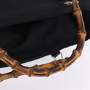 GUCCI Bamboo Hand Bag Canvas Black Silver 002 2058 0412 5 Auth 207757-8