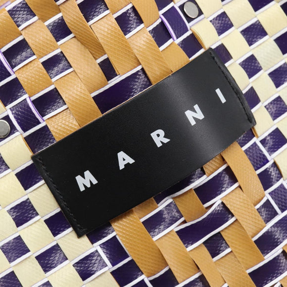 Marni Hand Bag Vinyl Multicolor Silver Auth 207761A
