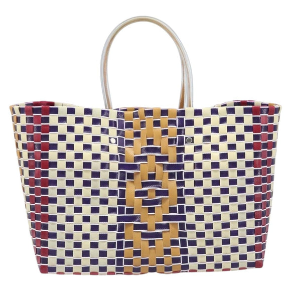 Marni Hand Bag Vinyl Multicolor Silver Auth 207761A