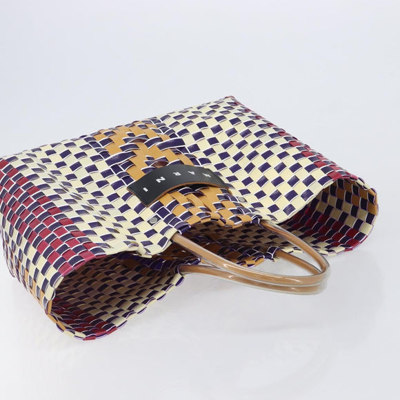 Marni Hand Bag Vinyl Multicolor Silver Auth 207761A
