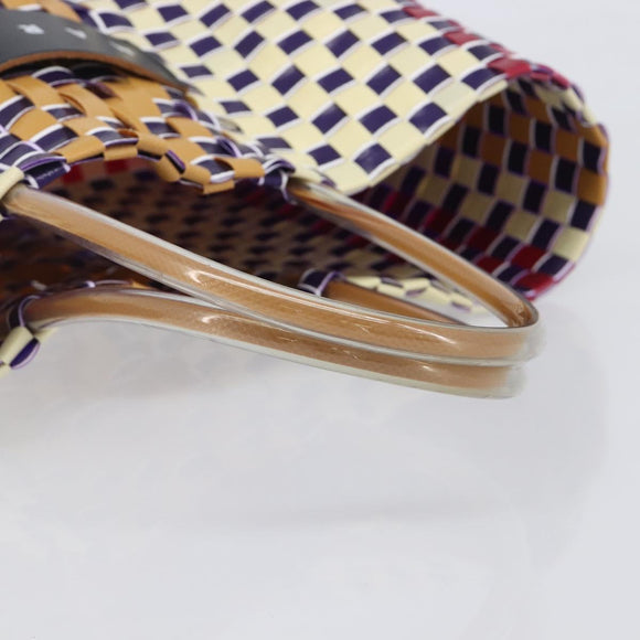 Marni Hand Bag Vinyl Multicolor Silver Auth 207761A