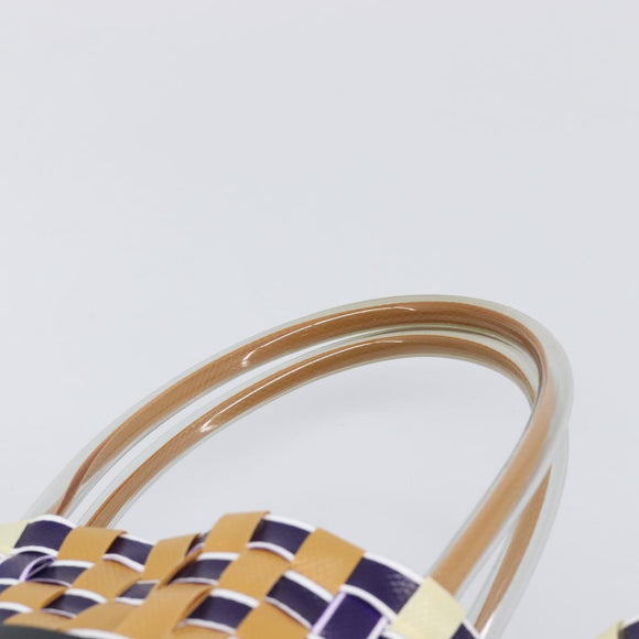 Marni Hand Bag Vinyl Multicolor Silver Auth 207761A