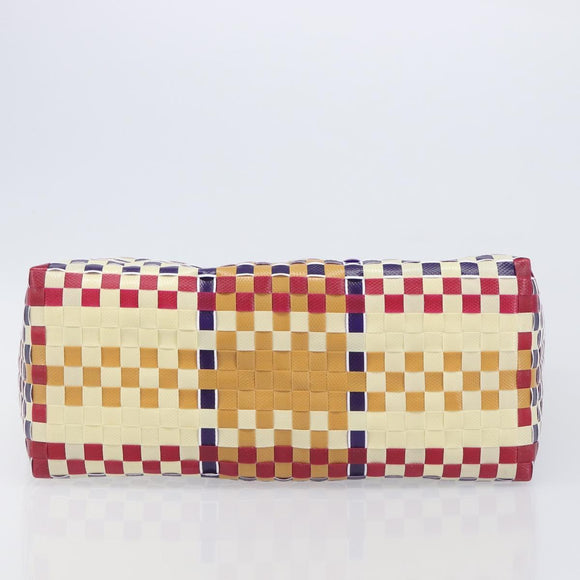 Marni Hand Bag Vinyl Multicolor Silver Auth 207761A