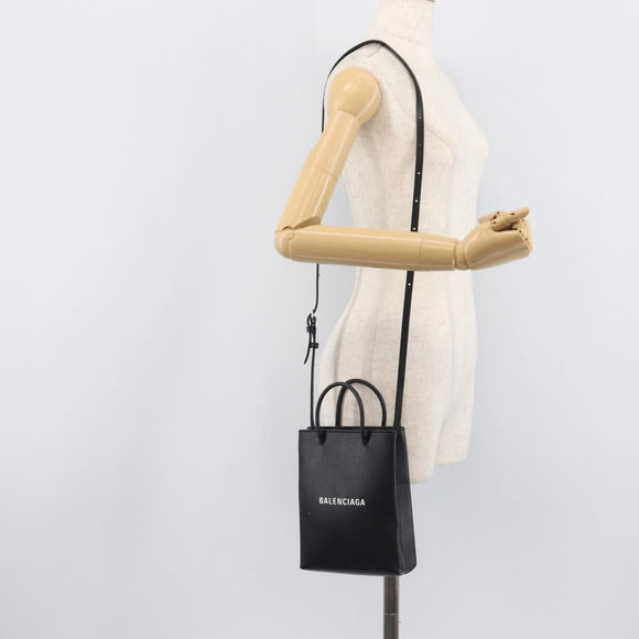 Balenciaga Shopping Tote XXS Hand Bag Leather 2way Black 757776 Auth 207768A