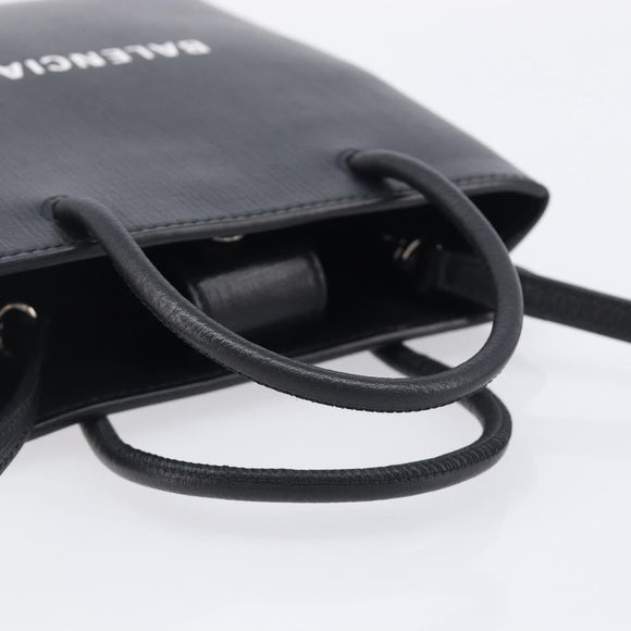 Balenciaga Shopping Tote XXS Hand Bag Leather 2way Black 757776 Auth 207768A