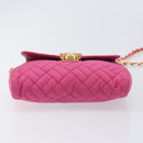 PRADA Chain Shoulder Bag Nylon Pink Gold Tone Auth 207772A-5
