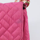 PRADA Chain Shoulder Bag Nylon Pink Gold Tone Auth 207772A-9