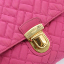 PRADA Chain Shoulder Bag Nylon Pink Gold Tone Auth 207772A-19