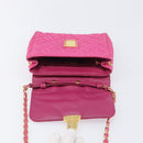 PRADA Chain Shoulder Bag Nylon Pink Gold Tone Auth 207772A-10