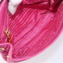 PRADA Chain Shoulder Bag Nylon Pink Gold Tone Auth 207772A-11