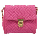 PRADA Chain Shoulder Bag Nylon Pink Gold Tone Auth 207772A-13