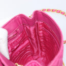 PRADA Chain Shoulder Bag Nylon Pink Gold Tone Auth 207772A-21