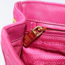 PRADA Chain Shoulder Bag Nylon Pink Gold Tone Auth 207772A-23